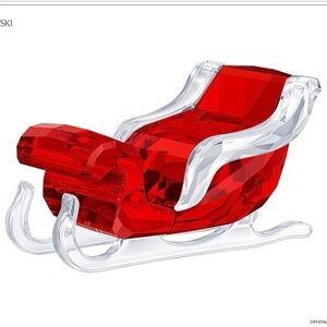 “Retired” Swarovski Red and Clear Crystal Sleigh